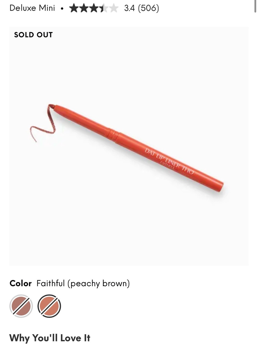 Pinky B Beauty Dat Lip Liner Tho Pencil — Faithful (Peachy Brown)